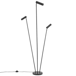 QAZQA Stehlampen|Wohnzimmerlampen*Moderne Stehleuchte schwarz 3-flammig GU10 35mm - Thomas