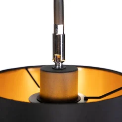 QAZQA Schlafzimmerlampen|Wohnzimmerlampen*Moderne Stehleuchte Schwarz mit Lampenschirm - Lofty