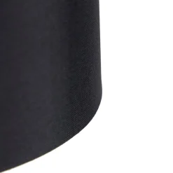 QAZQA Schlafzimmerlampen|Wohnzimmerlampen*Moderne Stehleuchte Schwarz mit Lampenschirm - Lofty