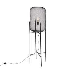 QAZQA Stehlampen|Wohnzimmerlampen*Moderne Stehleuchte schwarz 135cm - Bliss Mesh