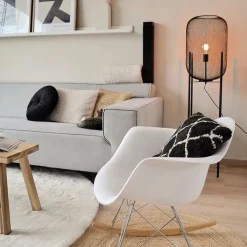 QAZQA Stehlampen|Wohnzimmerlampen*Moderne Stehleuchte schwarz 135cm - Bliss Mesh