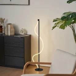 QAZQA Led-Stehlampen|Stehlampen*Moderne Stehleuchte Schwarz inkl. LED 3-Stufen-Dimmbar - Twirl