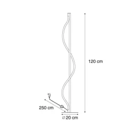 QAZQA Led-Stehlampen|Stehlampen*Moderne Stehleuchte Schwarz inkl. LED 3-Stufen-Dimmbar - Twirl