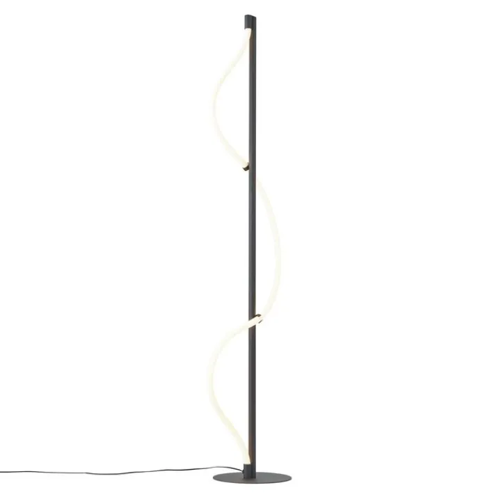 QAZQA Led-Stehlampen|Stehlampen*Moderne Stehleuchte Schwarz inkl. LED 3-Stufen-Dimmbar - Twirl