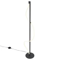 QAZQA Led-Stehlampen|Stehlampen*Moderne Stehleuchte Schwarz inkl. LED 3-Stufen-Dimmbar - Twirl