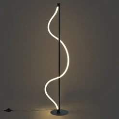 QAZQA Led-Stehlampen|Stehlampen*Moderne Stehleuchte Schwarz inkl. LED 3-Stufen-Dimmbar - Twirl