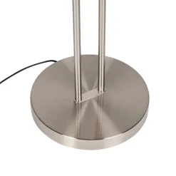 QAZQA Lampen Für Dein Homeoffice|Schlafzimmerlampen*Moderne Stehleuchte Stahl und Glas inkl. LED mit Lesearm - Divine