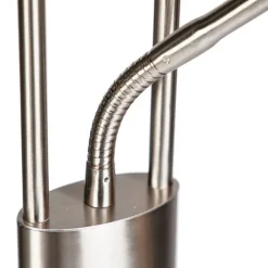 QAZQA Lampen Für Dein Homeoffice|Schlafzimmerlampen*Moderne Stehleuchte Stahl und Glas inkl. LED mit Lesearm - Divine