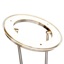 QAZQA Lampen Für Dein Homeoffice|Schlafzimmerlampen*Moderne Stehleuchte Stahl und Glas inkl. LED mit Lesearm - Divine