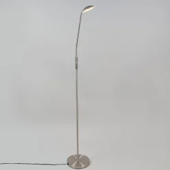 QAZQA Schlafzimmerlampen|Wohnzimmerlampen*Moderne Stehleuchte Stahl inkl. LED - Eva