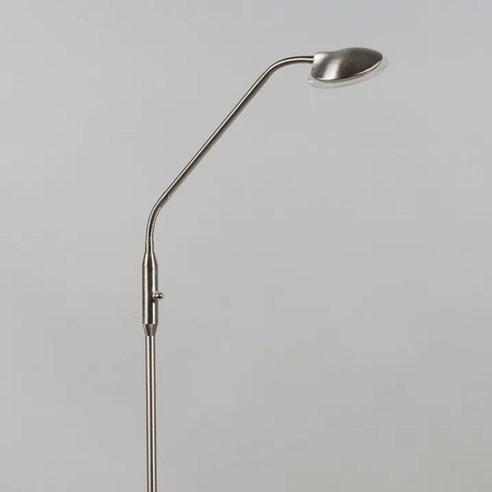 QAZQA Schlafzimmerlampen|Wohnzimmerlampen*Moderne Stehleuchte Stahl inkl. LED - Eva