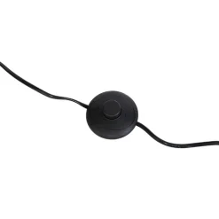 QAZQA Stehlampen|Wohnzimmerlampen*Moderne Stehleuchte Stahl Leinenschirm schwarz 45 cm - Editor