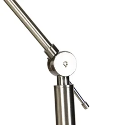 QAZQA Stehlampen|Wohnzimmerlampen*Moderne Stehleuchte Stahl Leinenschirm schwarz 45 cm - Editor