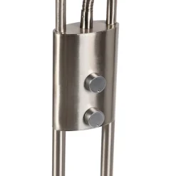 QAZQA Lampen Für Dein Homeoffice|Schlafzimmerlampen*Moderne Stehleuchte Stahl inkl. LED und Dimmer - Lexus