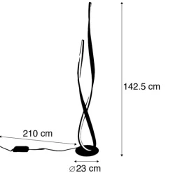 Paul Neuhaus Schlafzimmerlampen|Küchenlampen*Moderne Stehleuchte Stahl inkl. LED und Dimmer - Belinda
