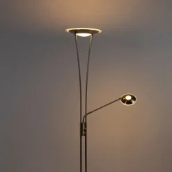 QAZQA Lampen Für Dein Homeoffice|Led-Stehlampen*Moderne Stehleuchte Stahl inkl. LED mit Lesearm - Ibiza