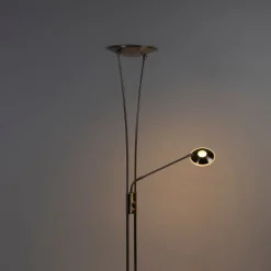 QAZQA Lampen Für Dein Homeoffice|Led-Stehlampen*Moderne Stehleuchte Stahl inkl. LED mit Lesearm - Ibiza