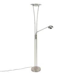 QAZQA Lampen Für Dein Homeoffice|Led-Stehlampen*Moderne Stehleuchte Stahl inkl. LED mit Lesearm - Ibiza