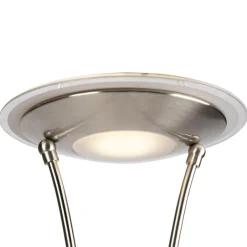 QAZQA Lampen Für Dein Homeoffice|Led-Stehlampen*Moderne Stehleuchte Stahl inkl. LED mit Lesearm - Ibiza