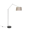 QAZQA Stehlampen|Wohnzimmerlampen*Moderne Stehleuchte Stahl mit Schirm taupe 45 cm - Editor