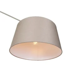 QAZQA Stehlampen|Wohnzimmerlampen*Moderne Stehleuchte Stahl mit Schirm taupe 45 cm - Editor
