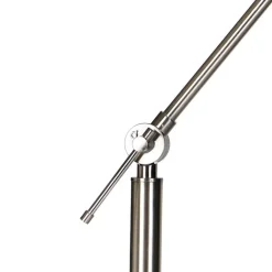 QAZQA Schlafzimmerlampen|Esszimmerlampen*Moderne Stehleuchte Stahl Leinenschirm dunkelgrau 45 cm - Editor