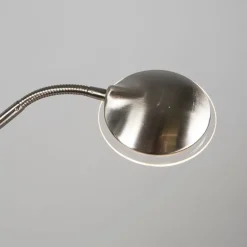 QAZQA Schlafzimmerlampen|Wohnzimmerlampen*Moderne Stehleuchte Stahl mit Leselampe inkl. LED - Eva