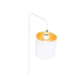 QAZQA Stehlampen|Wohnzimmerlampen*Moderne Stehleuchte Weiß mit Gold - Lofty