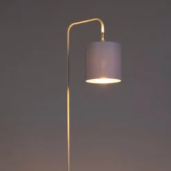 QAZQA Stehlampen|Wohnzimmerlampen*Moderne Stehleuchte Weiß mit Gold - Lofty