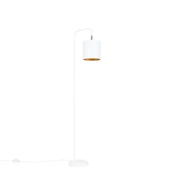 QAZQA Stehlampen|Wohnzimmerlampen*Moderne Stehleuchte Weiß mit Gold - Lofty