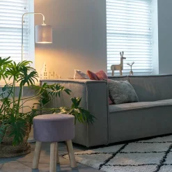 QAZQA Stehlampen|Wohnzimmerlampen*Moderne Stehleuchte Weiß mit Gold - Lofty