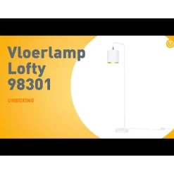 QAZQA Stehlampen|Wohnzimmerlampen*Moderne Stehleuchte Weiß mit Gold - Lofty