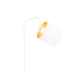 QAZQA Stehlampen|Wohnzimmerlampen*Moderne Stehleuchte Weiß mit Gold - Lofty