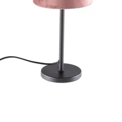 Honsel Tischlampen|Wohnzimmerlampen*Moderne tafellamp zwart met roze kap - Lakitu