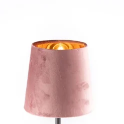 Honsel Tischlampen|Wohnzimmerlampen*Moderne tafellamp zwart met roze kap - Lakitu