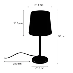 Honsel Tischlampen|Wohnzimmerlampen*Moderne tafellamp zwart met roze kap - Lakitu