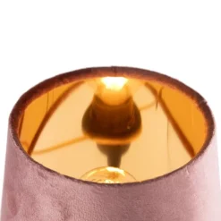 Honsel Tischlampen|Wohnzimmerlampen*Moderne tafellamp zwart met roze kap - Lakitu