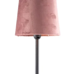 Honsel Tischlampen|Wohnzimmerlampen*Moderne tafellamp zwart met roze kap - Lakitu