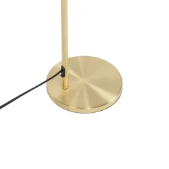 QAZQA Tischlampen|Wohnzimmerlampen*Moderne Tischlampe aus Messing mit Rauchschirm - Maly