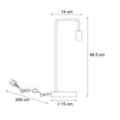 QAZQA Tischlampen|Wohnzimmerlampen*Moderne Tischlampe Bronze - Facil