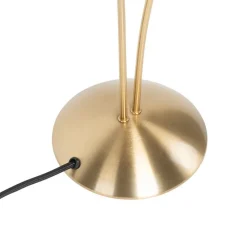 QAZQA Tischlampen|Wohnzimmerlampen*Moderne Tischlampe Gold 2-Licht mit Rauchglas - Athen