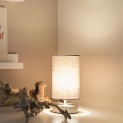 QAZQA Lampen Für Dein Homeoffice|Tischlampen*Moderne Tischlampe grau mit Stahl - Milo 2