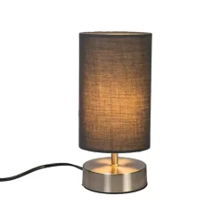 QAZQA Lampen Für Dein Homeoffice|Tischlampen*Moderne Tischlampe grau mit Stahl - Milo 2