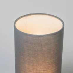 QAZQA Lampen Für Dein Homeoffice|Tischlampen*Moderne Tischlampe grau mit Stahl - Milo 2