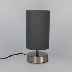 QAZQA Lampen Für Dein Homeoffice|Tischlampen*Moderne Tischlampe grau mit Stahl - Milo 2