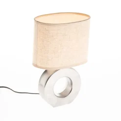 Honsel Tischlampen|Wohnzimmerlampen*Moderne Tischlampe in Beige mit Stahl - Tohu