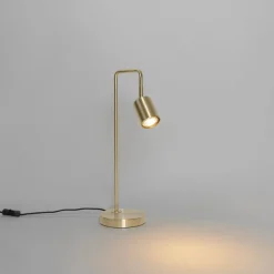 QAZQA Schlafzimmerlampen|Küchenlampen*Moderne Tischlampe Messing verstellbar - Java