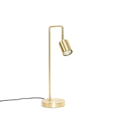 QAZQA Schlafzimmerlampen|Küchenlampen*Moderne Tischlampe Messing verstellbar - Java