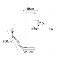 QAZQA Schlafzimmerlampen|Küchenlampen*Moderne Tischlampe Messing verstellbar - Java