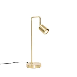 QAZQA Schlafzimmerlampen|Küchenlampen*Moderne Tischlampe Messing verstellbar - Java